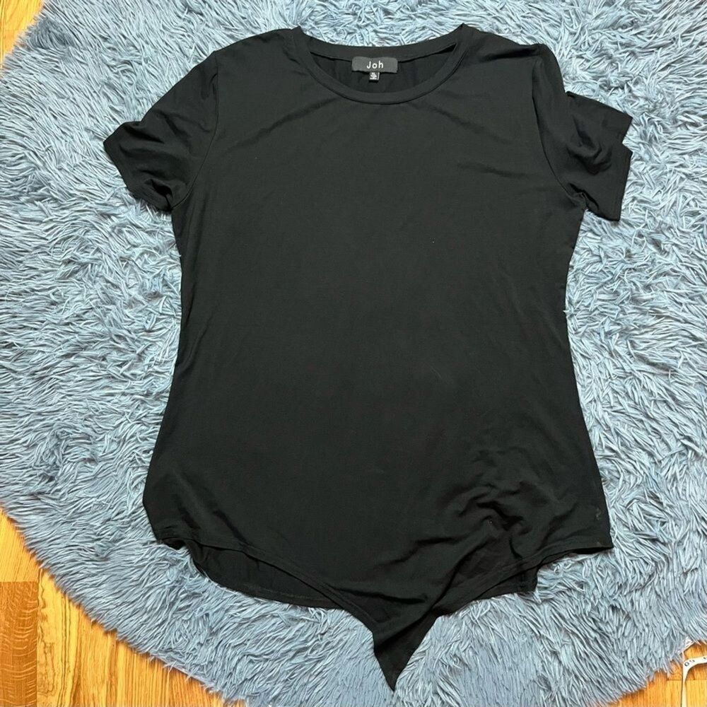 Joh Top Black Asymmetrical Minimalist Contemporary Size XL